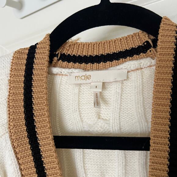 MAJE Moulin Cable-Knit Cardigan Small - Picture 5 of 9
